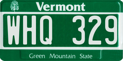 VT license plate WHQ329
