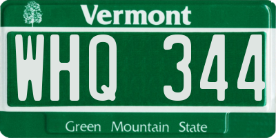 VT license plate WHQ344