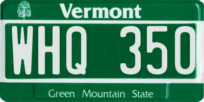 VT license plate WHQ350