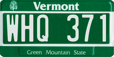 VT license plate WHQ371