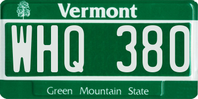 VT license plate WHQ380
