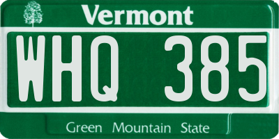 VT license plate WHQ385