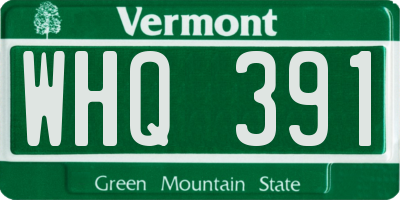 VT license plate WHQ391