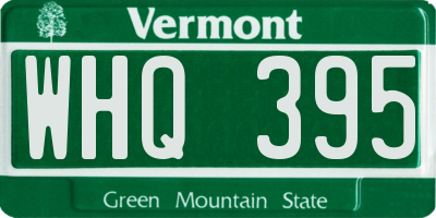 VT license plate WHQ395
