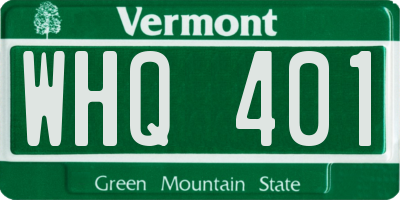 VT license plate WHQ401