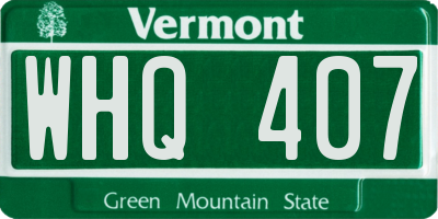 VT license plate WHQ407