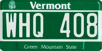 VT license plate WHQ408