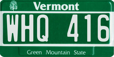 VT license plate WHQ416