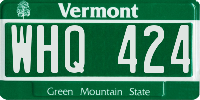 VT license plate WHQ424