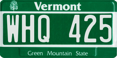 VT license plate WHQ425