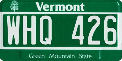 VT license plate WHQ426
