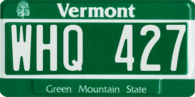 VT license plate WHQ427