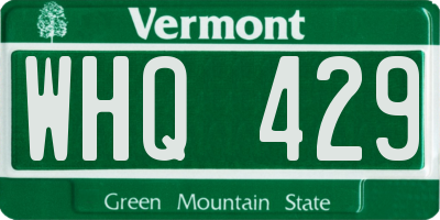 VT license plate WHQ429