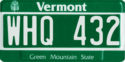VT license plate WHQ432