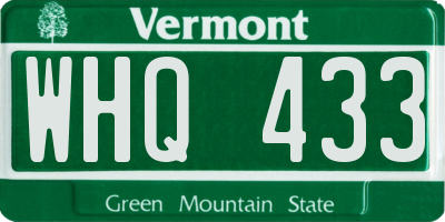 VT license plate WHQ433