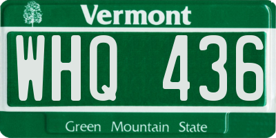 VT license plate WHQ436