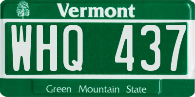 VT license plate WHQ437