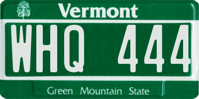VT license plate WHQ444