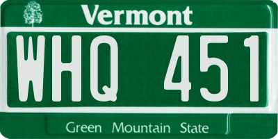 VT license plate WHQ451