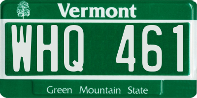 VT license plate WHQ461