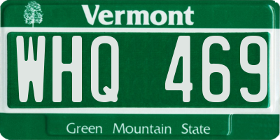 VT license plate WHQ469