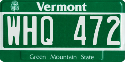 VT license plate WHQ472