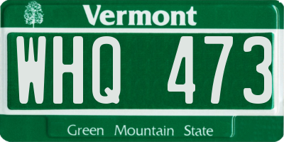 VT license plate WHQ473