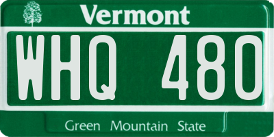 VT license plate WHQ480