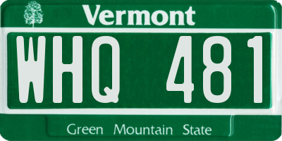 VT license plate WHQ481