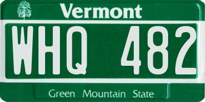 VT license plate WHQ482