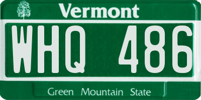 VT license plate WHQ486