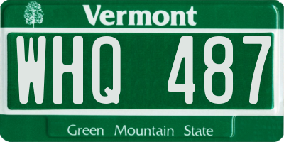 VT license plate WHQ487