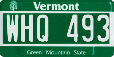 VT license plate WHQ493
