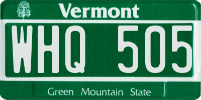 VT license plate WHQ505