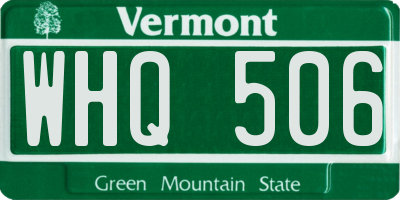 VT license plate WHQ506