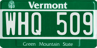 VT license plate WHQ509