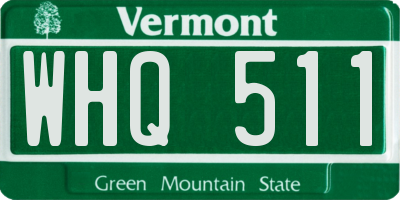 VT license plate WHQ511