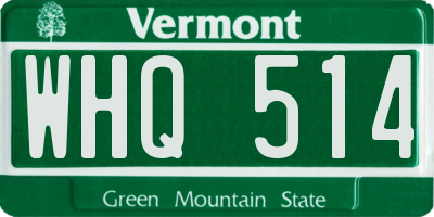 VT license plate WHQ514