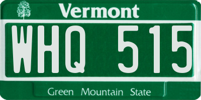 VT license plate WHQ515