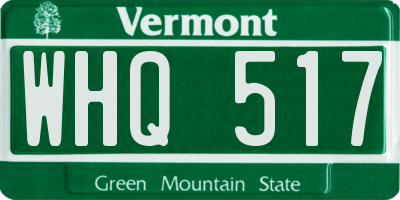 VT license plate WHQ517