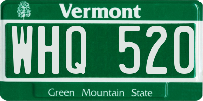 VT license plate WHQ520