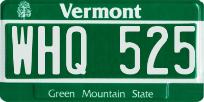 VT license plate WHQ525