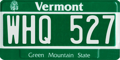 VT license plate WHQ527