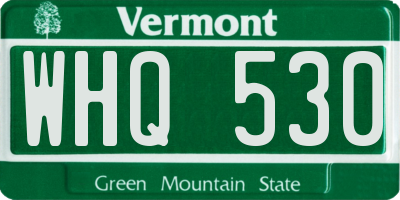 VT license plate WHQ530