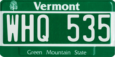 VT license plate WHQ535