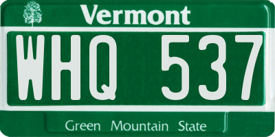 VT license plate WHQ537