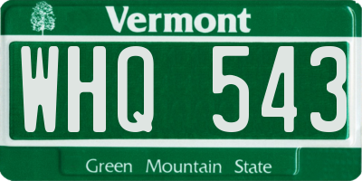 VT license plate WHQ543