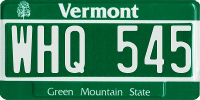 VT license plate WHQ545