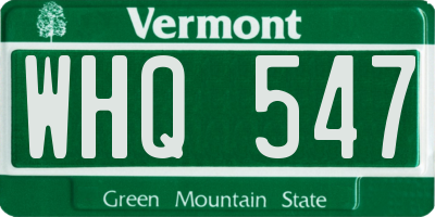 VT license plate WHQ547