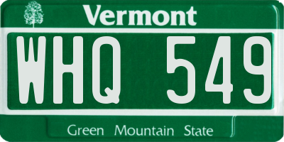 VT license plate WHQ549